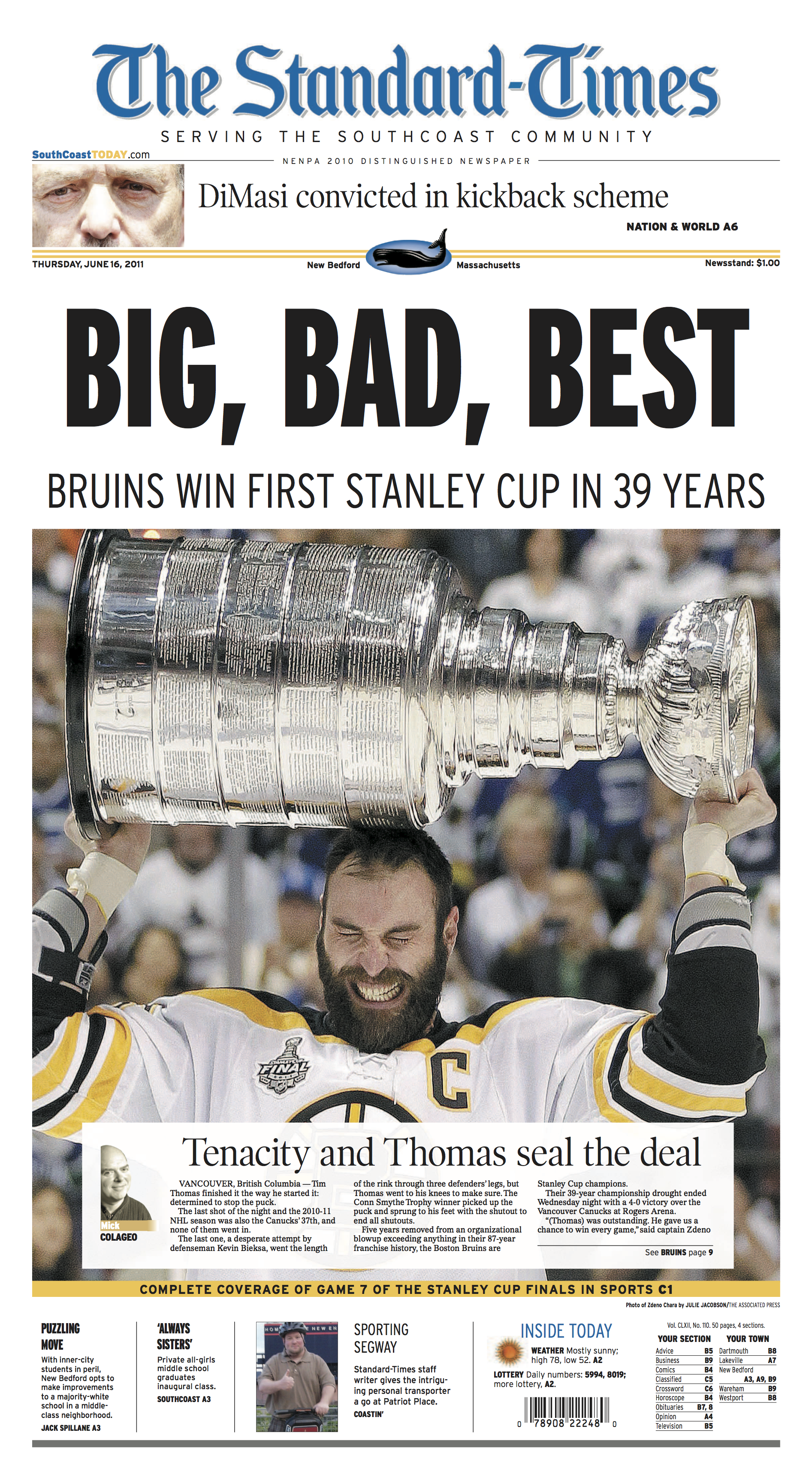 Front page with "Big Bad Best" headline